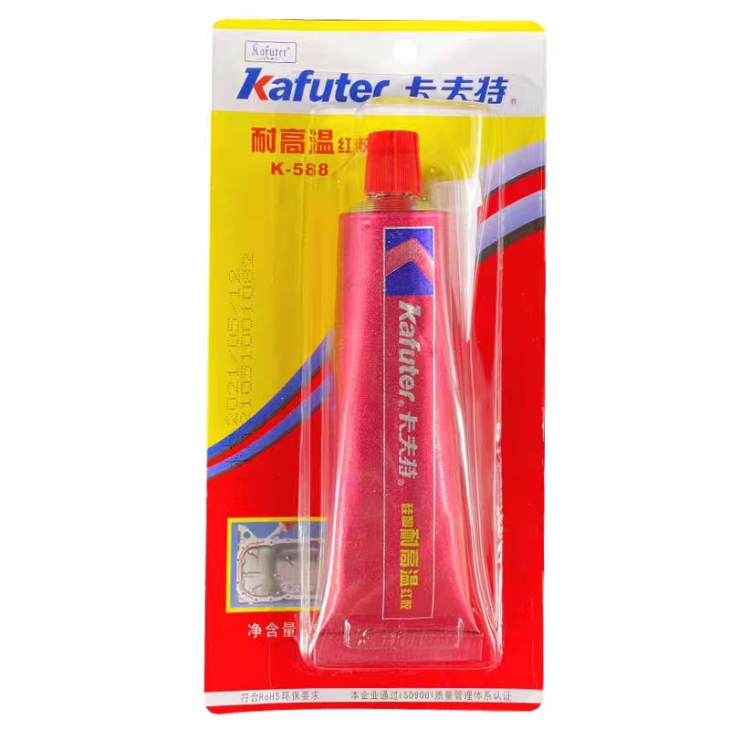 卡夫特K-588耐高温红胶免垫密封胶硅酮胶汽车机械维修必备90克