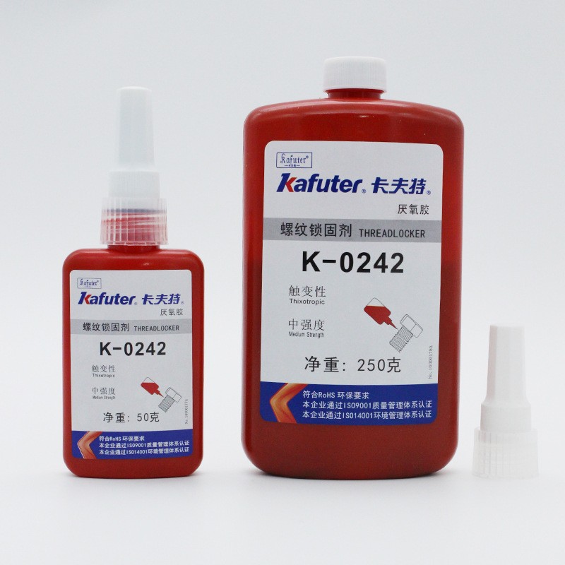 卡夫特K-0242厌氧胶螺纹锁固胶中强度可拆卸金属螺纹密封蓝色250g